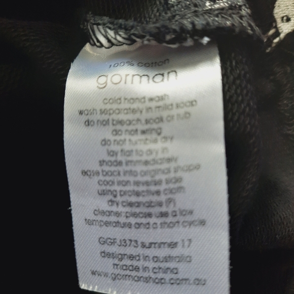 Monika Forsberg + Gorman silver embroidered ant boxy black t-shirt size 14 - Picture 7 of 8